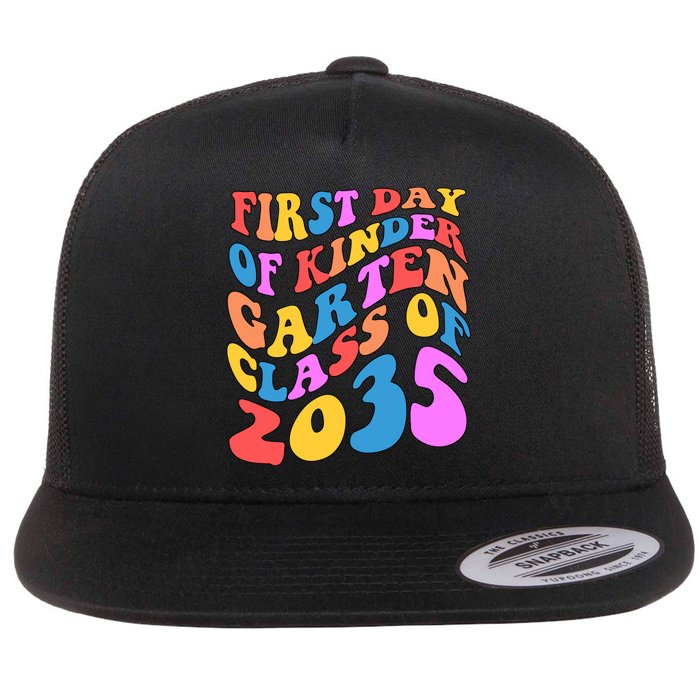 First Day Of Kindergarten Class Of 2035 Colorful Flat Bill Trucker Hat