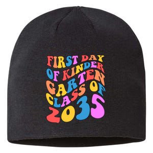 First Day Of Kindergarten Class Of 2035 Colorful Sustainable Beanie