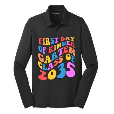 First Day Of Kindergarten Class Of 2035 Colorful Silk Touch Performance Long Sleeve Polo