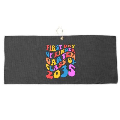 First Day Of Kindergarten Class Of 2035 Colorful Large Microfiber Waffle Golf Towel