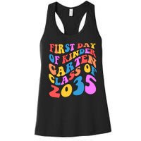 First Day Of Kindergarten Class Of 2035 Colorful Women's Racerback Tank