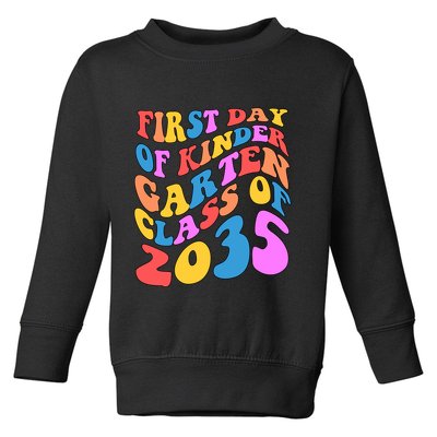 First Day Of Kindergarten Class Of 2035 Colorful Toddler Sweatshirt