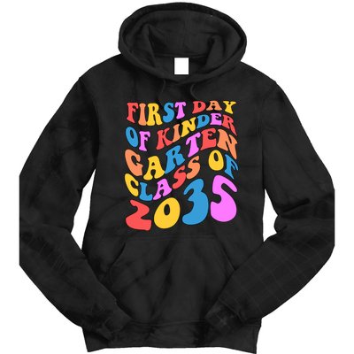 First Day Of Kindergarten Class Of 2035 Colorful Tie Dye Hoodie