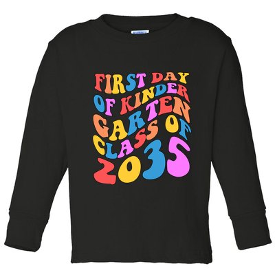 First Day Of Kindergarten Class Of 2035 Colorful Toddler Long Sleeve Shirt