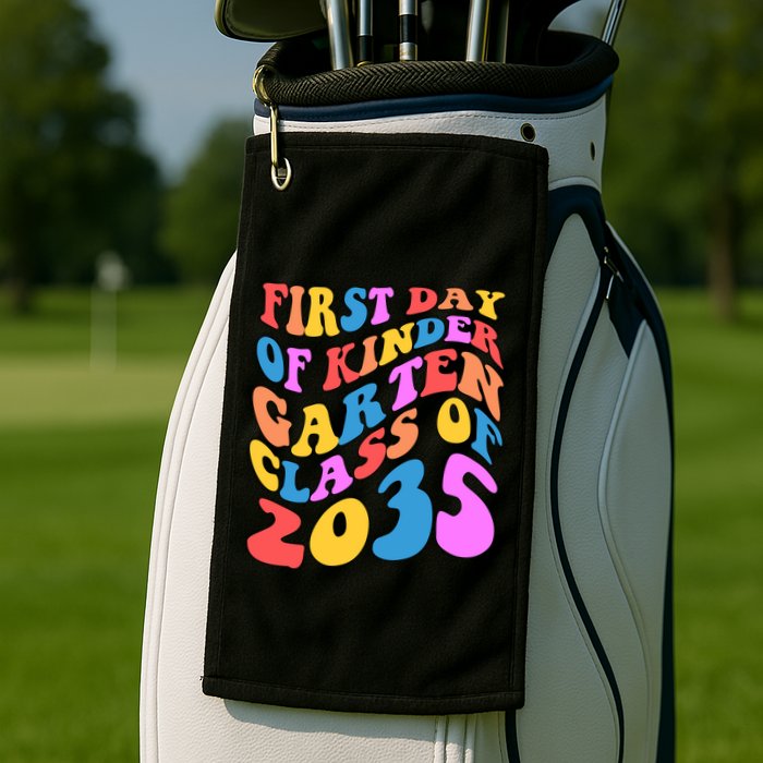 First Day Of Kindergarten Class Of 2035 Colorful Golf Towel