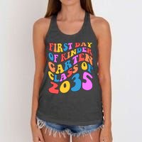 First Day Of Kindergarten Class Of 2035 Colorful Women's Knotted Racerback Tank