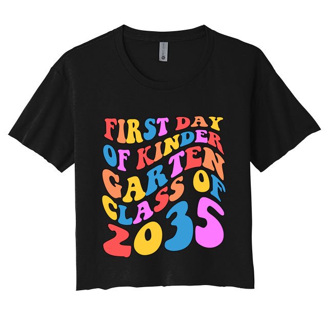 First Day Of Kindergarten Class Of 2035 Colorful Crop Top