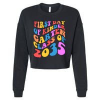 First Day Of Kindergarten Class Of 2035 Colorful Cropped Pullover Crew