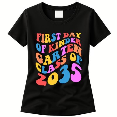 First Day Of Kindergarten Class Of 2035 Colorful Womens T-Shirt