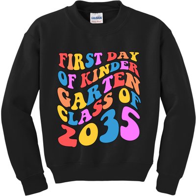 First Day Of Kindergarten Class Of 2035 Colorful Kids Sweatshirt