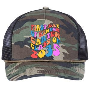 First Day Of Kindergarten Class Of 2035 Colorful Retro Rope Trucker Hat Cap