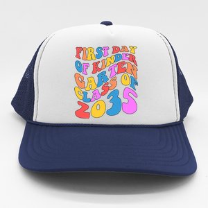 First Day Of Kindergarten Class Of 2035 Colorful Trucker Hat