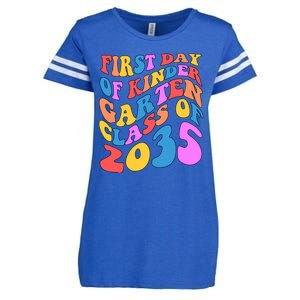 First Day Of Kindergarten Class Of 2035 Colorful Enza Ladies Jersey Football T-Shirt