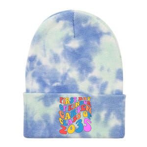 First Day Of Kindergarten Class Of 2035 Colorful Tie Dye 12in Knit Beanie