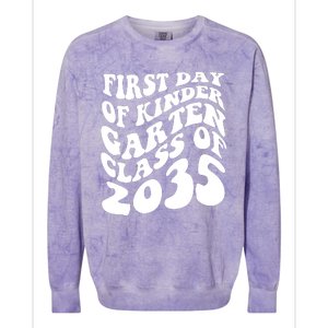 First Day Of Kindergarten Class Of 2035 Retro Colorblast Crewneck Sweatshirt