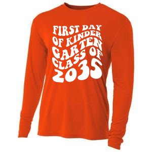 First Day Of Kindergarten Class Of 2035 Retro Cooling Performance Long Sleeve Crew