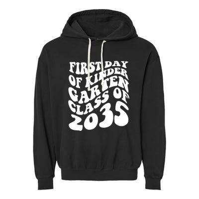 First Day Of Kindergarten Class Of 2035 Retro Garment-Dyed Fleece Hoodie