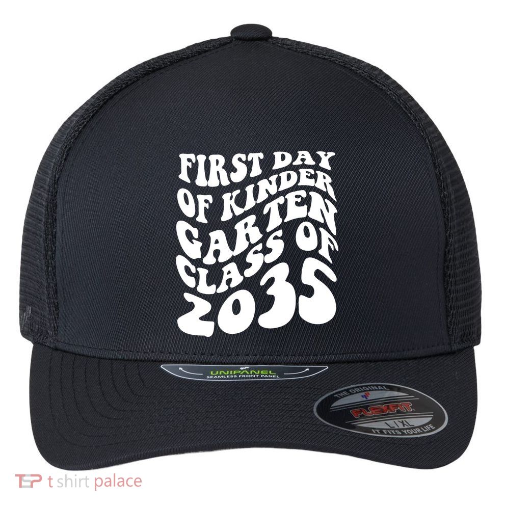 First Day Of Kindergarten Class Of 2035 Retro Flexfit Unipanel Trucker Cap