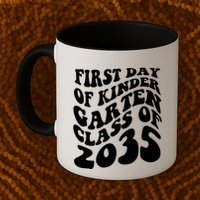 First Day Of Kindergarten Class Of 2035 Retro Mug