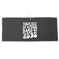 First Day Of Kindergarten Class Of 2035 Retro Large Microfiber Waffle Golf Towel