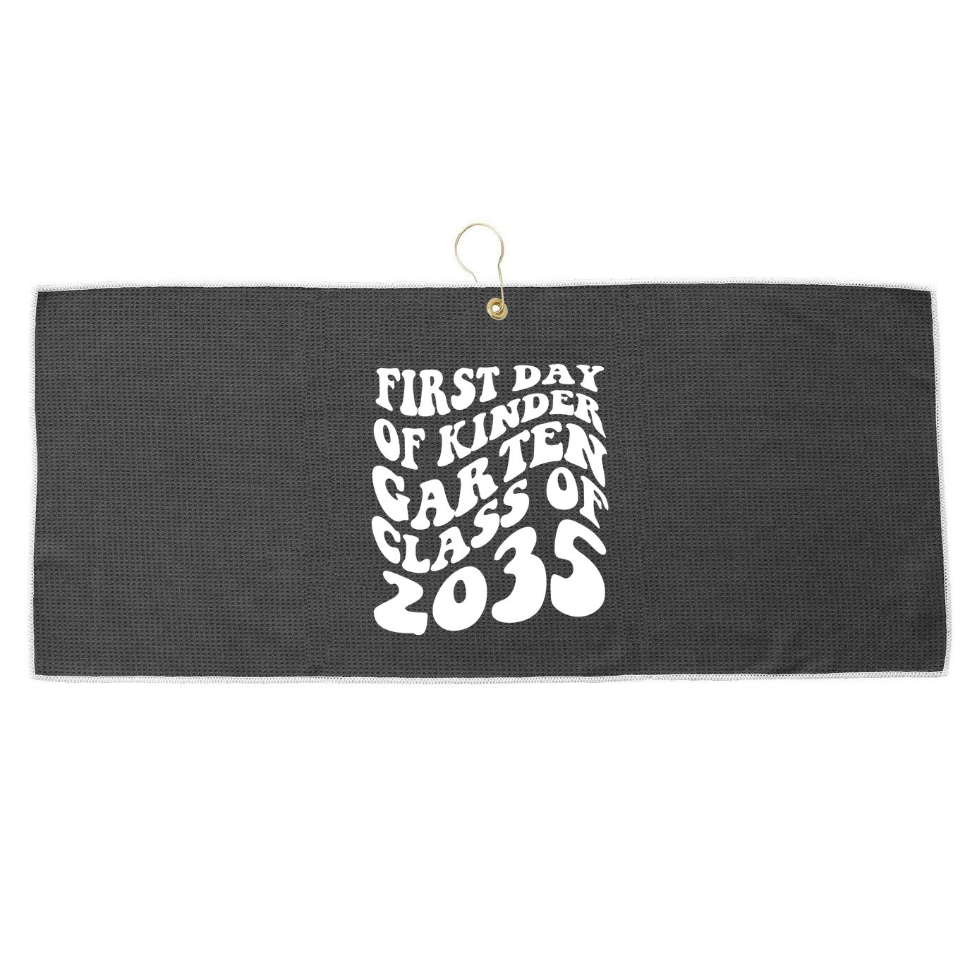 First Day Of Kindergarten Class Of 2035 Retro Large Microfiber Waffle Golf Towel