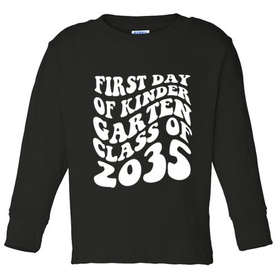 First Day Of Kindergarten Class Of 2035 Retro Toddler Long Sleeve Shirt