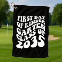First Day Of Kindergarten Class Of 2035 Retro Golf Towel