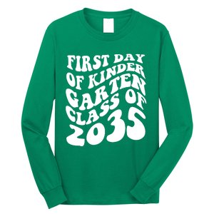 First Day Of Kindergarten Class Of 2035 Retro Long Sleeve Shirt