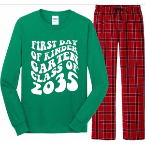 First Day Of Kindergarten Class Of 2035 Retro Long Sleeve Pajama Set