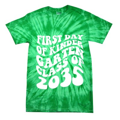 First Day Of Kindergarten Class Of 2035 Retro Tie-Dye T-Shirt