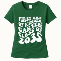 First Day Of Kindergarten Class Of 2035 Retro Womens T-Shirt