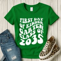 First Day Of Kindergarten Class Of 2035 Retro Womens T-Shirt