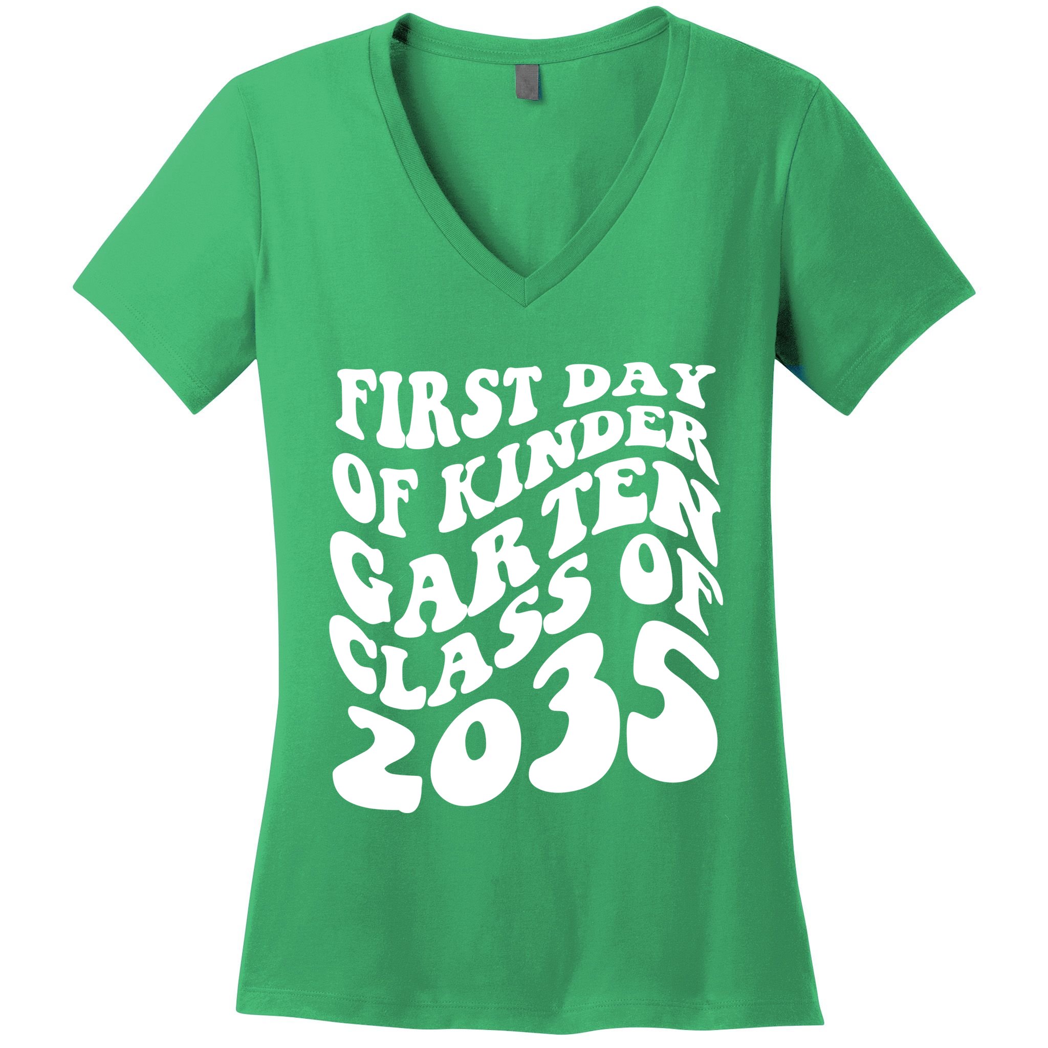 First Day Of Kindergarten Class Of 2035 Retro Women's V-Neck T-Shirt