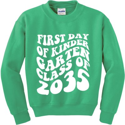 First Day Of Kindergarten Class Of 2035 Retro Kids Sweatshirt