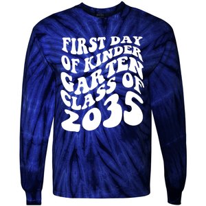 First Day Of Kindergarten Class Of 2035 Retro Tie-Dye Long Sleeve Shirt