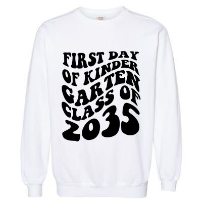 First Day Of Kindergarten Class Of 2035 Retro Garment-Dyed Sweatshirt
