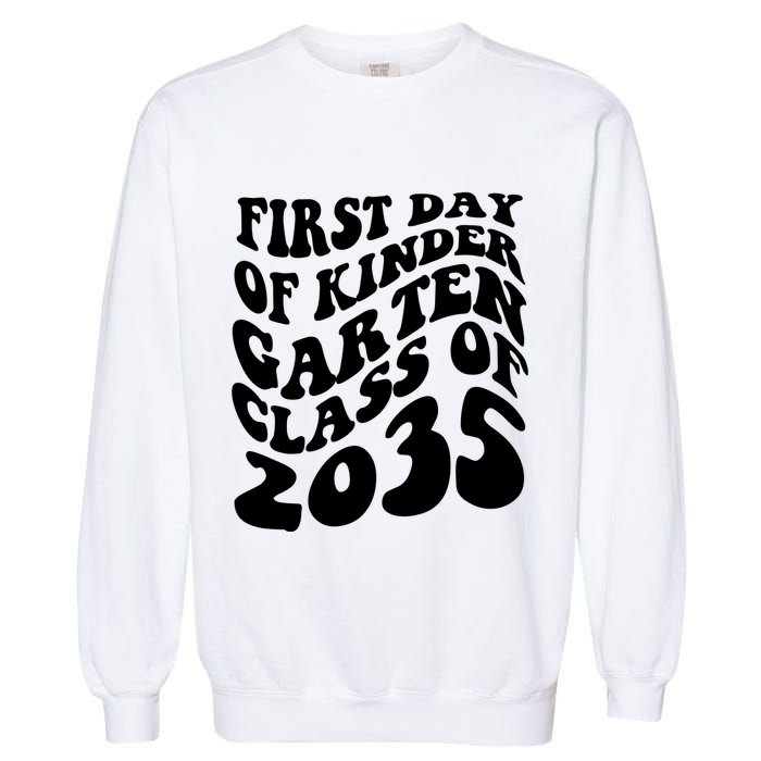 First Day Of Kindergarten Class Of 2035 Retro Garment-Dyed Sweatshirt