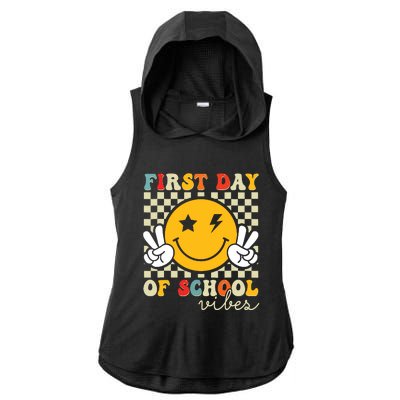 First Day Of School Vibes Back To School Teachers Students Ladies PosiCharge Tri-Blend Wicking Draft Hoodie Tank