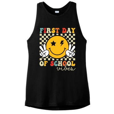 First Day Of School Vibes Back To School Teachers Students Ladies PosiCharge Tri-Blend Wicking Tank