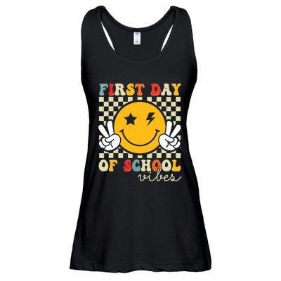 First Day Of School Vibes Back To School Teachers Students Ladies Essential Flowy Tank