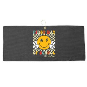 First Day Of School Vibes Back To School Teachers Students Large Microfiber Waffle Golf Towel