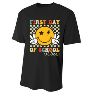 First Day Of School Vibes Back To School Teachers Students Performance Sprint T-Shirt