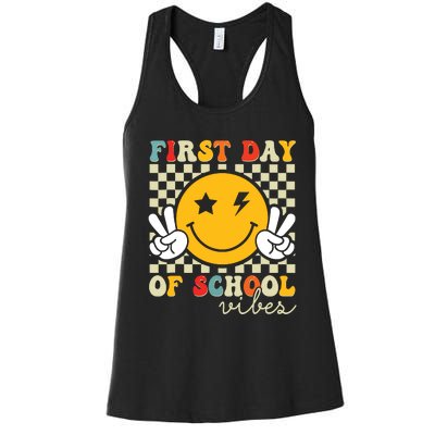 First Day Of School Vibes Back To School Teachers Students Women's Racerback Tank