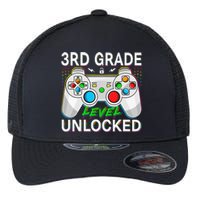 First Day Of 3rd Grade Level Unlocked School Gamer Kids Flexfit Unipanel Trucker Cap