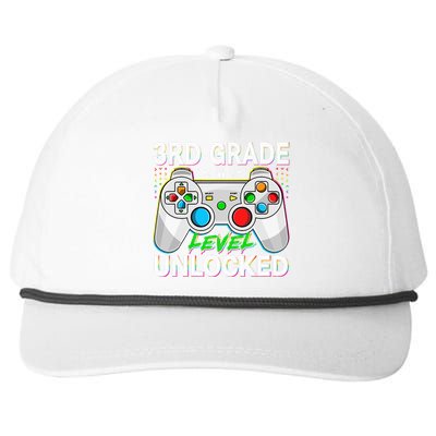 First Day Of 3rd Grade Level Unlocked School Gamer Kids Snapback Five-Panel Rope Hat