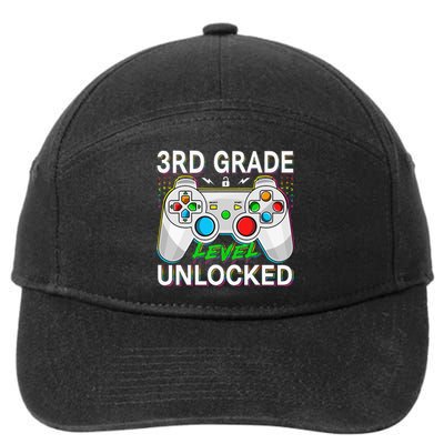 First Day Of 3rd Grade Level Unlocked School Gamer Kids 7-Panel Snapback Hat