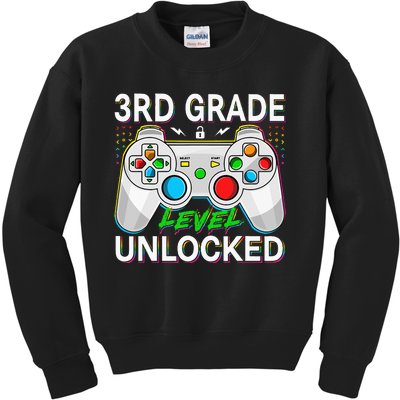 First Day Of 3rd Grade Level Unlocked School Gamer Kids Kids Sweatshirt