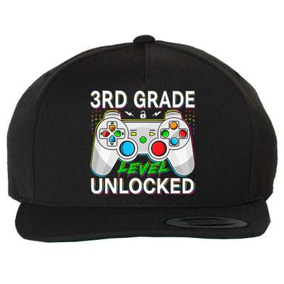 First Day Of 3rd Grade Level Unlocked School Gamer Kids Wool Snapback Cap