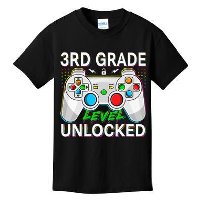 First Day Of 3rd Grade Level Unlocked School Gamer Kids Kids T-Shirt