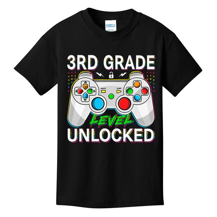 First Day Of 3rd Grade Level Unlocked School Gamer Kids Kids T-Shirt